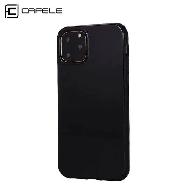 Мягкий чехол Cafele для iPhone 11 Pro Max, тонкий чехол из ТПУ для телефона Apple iPhone 11 promax, силиконовый чехол для задней панели, удобный для кожи - Цвет: Черный