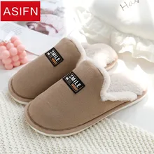 ASIFN/мужские домашние тапочки; женская домашняя обувь; Сезон Зима; домашняя обувь с нескользящей мягкой подошвой из хлопка; zapatos mujer