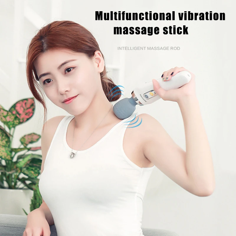 

Powerful Wand 5-speed vibration Wireless Massage Shoulder neck Back body Muscles Handheld waterproof Deep Tissue Relax Massager