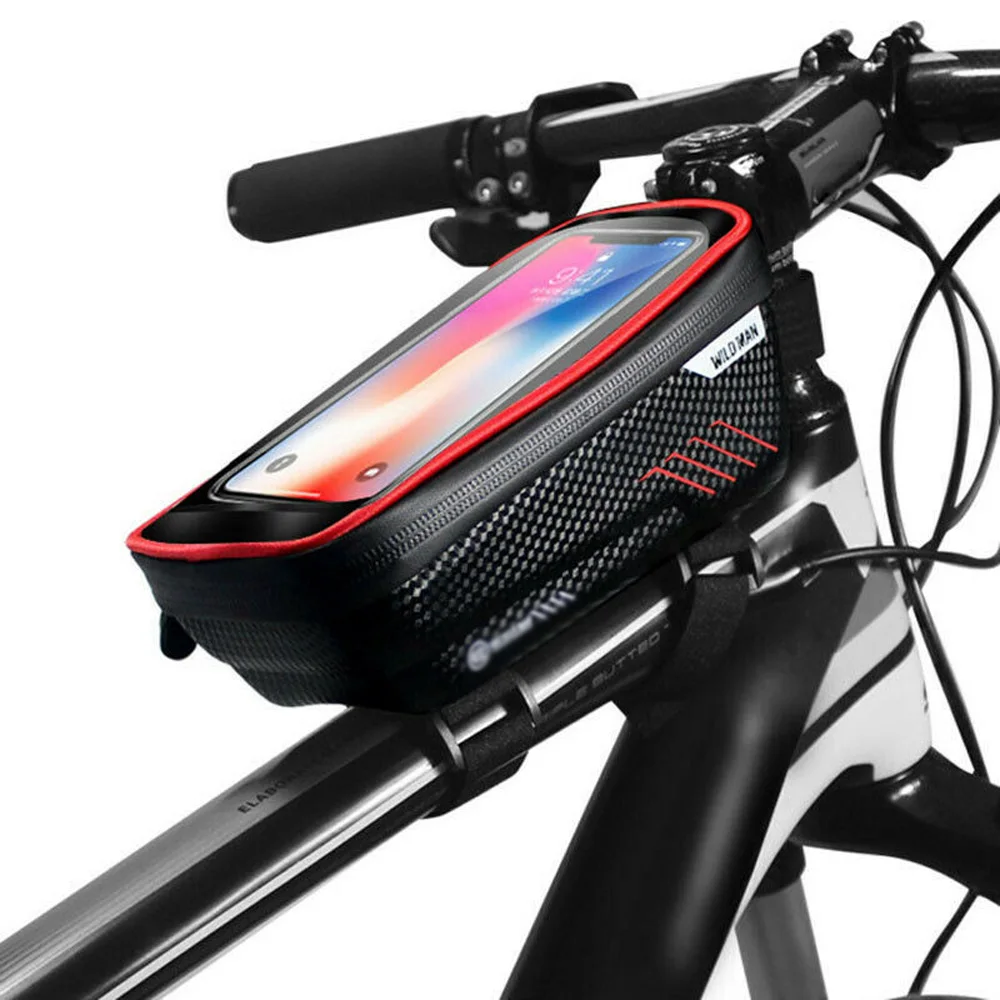 

durable and practical WILDMAN MTB Bike Waterproof Front Tube Cycling Bag Touch Screen Phone Case shock absorption