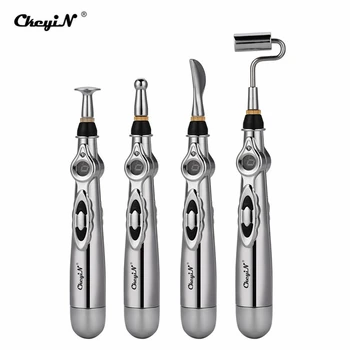 

4 In 1 Electric Meridians Massager Pen Magnetic Therapy Energy Laser Acupuncture for Back Neck Relaxation Face Beauty Massager