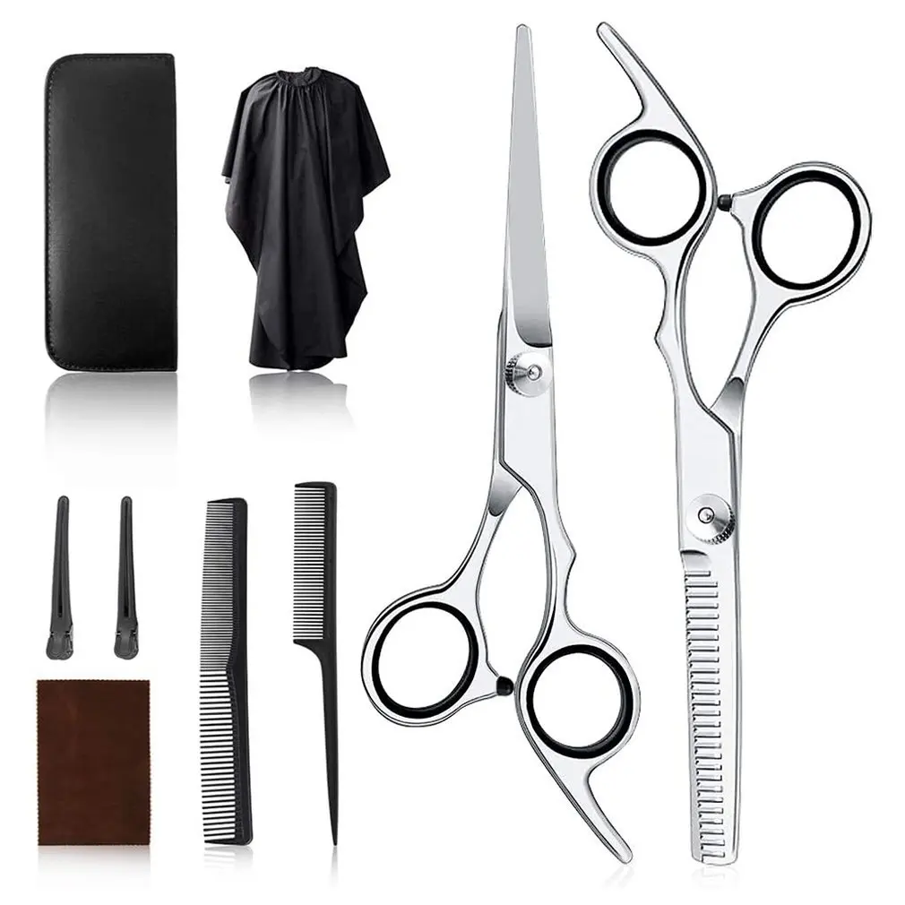 

Black Finger Ring Professional Hairdressing Scissors Set 4CR13 Stainless Steel Fine Polishing Salon Home Use