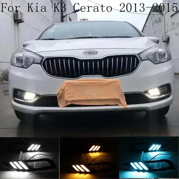 

2PCS LED Daytime Running Light For Kia K3 Cerato 2013 2014 2015 2016 Flowing Turn Signal Relay 12V Car DRL Fog Lamp Decoration