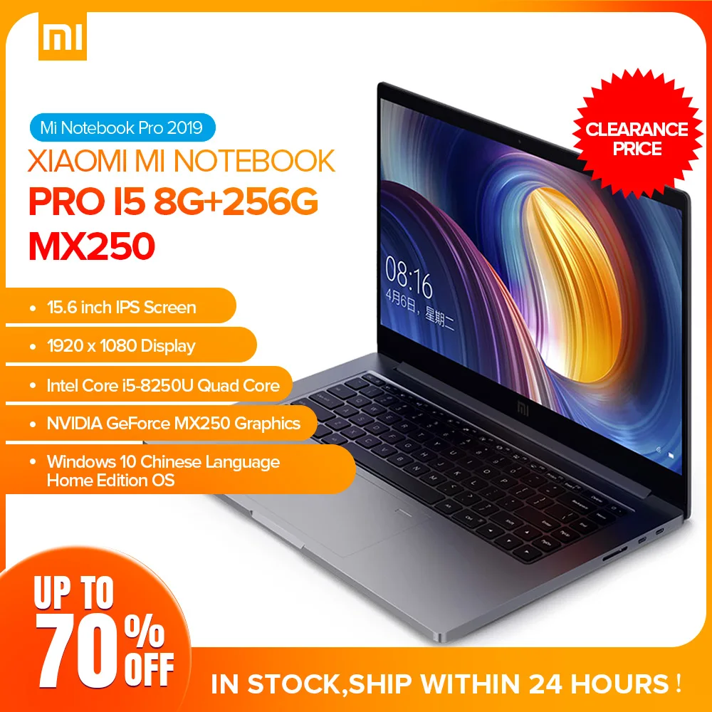 Ноутбук Xiaomi Mi Pro 15 6 дюйма Windows 10 i5-8250U четырехъядерный 8 ГБ ОЗУ 256 SSD GeForce MX250 PC |