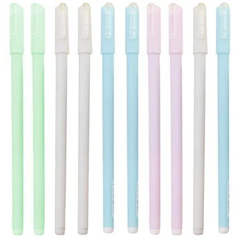 

10pcs Simple Black Pen Candy Color Pen Lovely Student Gel Pen Creative Neutral Pen for Home Shop School Office