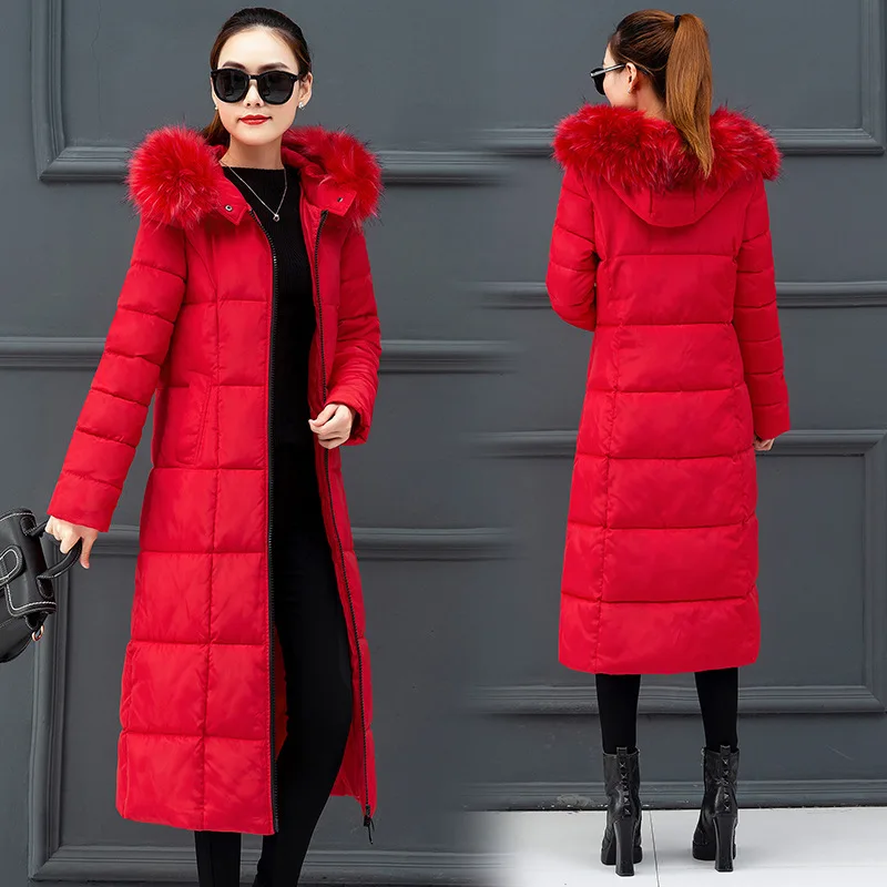 

Cotton-padded Clothes Women's 2019 Autumn And Winter New Style Korean-style Extended Knee down Jacket Cotton-padded Clothes Wome