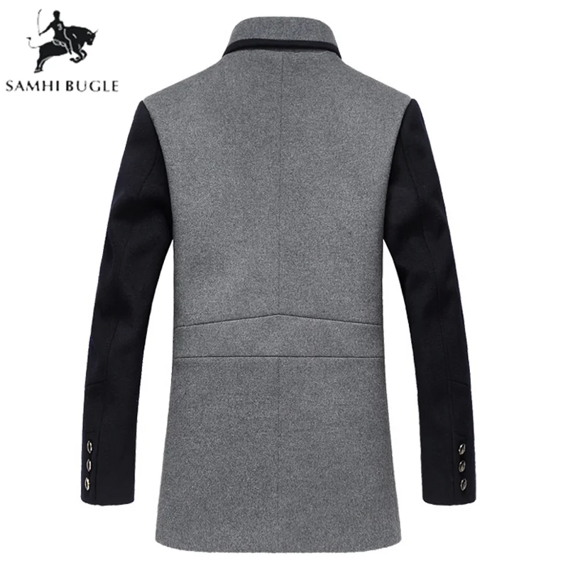New  men coat winter wool caot erkek kaban Fashion Business Thicken Slim Overcoat Jacket Male Peacoat Br