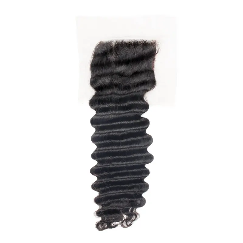 Ms lula бразильские волосы глубокая волна 3 пучка s с 4X4 закрытие пучок человеческих волос Бесплатная часть remy Наращивание волос Бесплатная