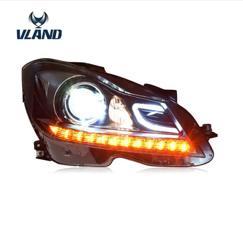 

VLAND car styling headlight for W204 xenon head lamp for C180 C200 head light 2011 2013 with LED DRL+plug and play