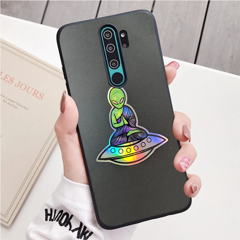 xiaomi leather case card Tính Thẩm Mỹ Ngoài Hành Tinh Không Gian Silicone Ốp Lưng Điện Thoại Redmi Note 9 8 7 Pro S 8T 7A Bao best flip cover for xiaomi