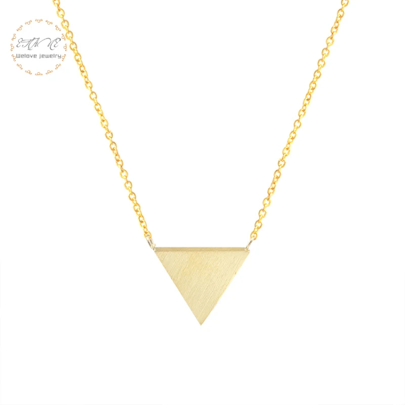 

Stainless Steel Geometric Triangle Necklace For Women Collar Mujer Boho Gold Chain Necklaces Pyramid Maxi Colar Birthday Gift