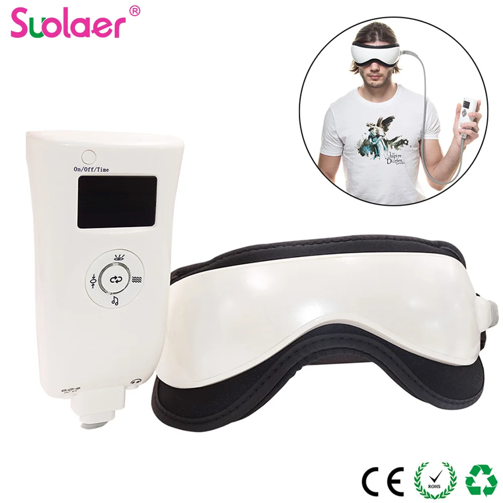 Электрический воздушный наглазник массажер многочастотная Вибрация музыка Far Infraren лучевые очки терапия Расслабляющее массажное устройство