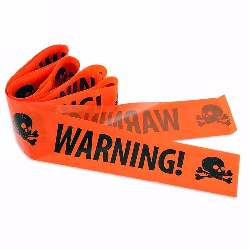

Halloween Decoration Fright Tape Warning Caution Plastic Tape Danger Tape Isolation Belt Sign Decor Halloween Party Supplies
