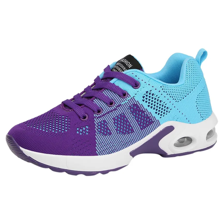 Женская спортивная обувь из сетчатого материала; кроссовки на шнуровке для бега; дышащая прогулочная обувь; светильник; нескользящие спортивные туфли; 40
