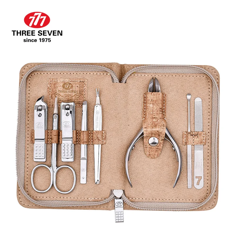 777(три семерки) Высокое качество углеродистой стали серебро ногтей Клипер Триммер для маникюра, педикюра 8 в 1 дом роскошный набор NTS-1025
