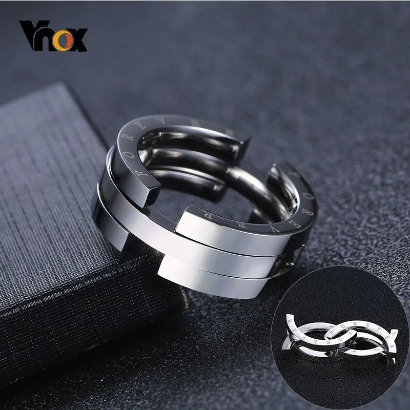 Мужское кольцо из нержавеющей стали Vnox уникальное с гравировкой никогда не