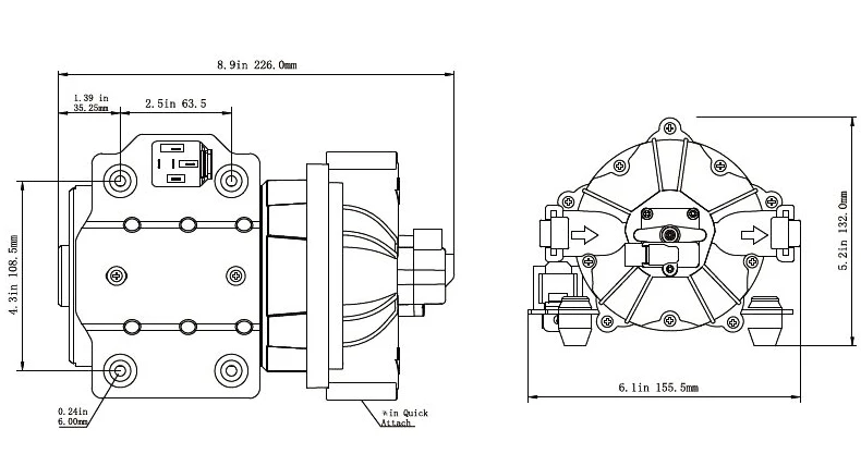 60 PSI 12V 24V морской водяной насос мембранный насос лодка аксессуары душ туалеты