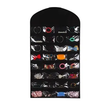 

Decorative 32 Pockets Necklace Double-sided PVC Storage Bracelet Earrings Jewelry Organizers Magic Sticker Holder Hanging Bag