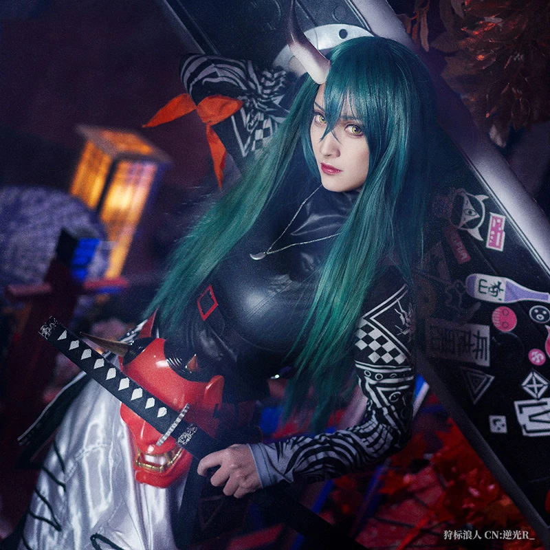 Arknights Hoshiguma Cosplay Kostüm Halloween Wig Boots Headwear 13 Arknights Hoshiguma Cosplay Kostüm Halloween Wig Boots Headwear 2