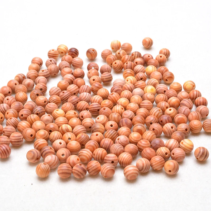 

8mm Wooden Beads for Jewelry Making MOFRGO Natural Agathis Alba Wood Charm Bracelets for Women and Men Vintage DIY Accessories