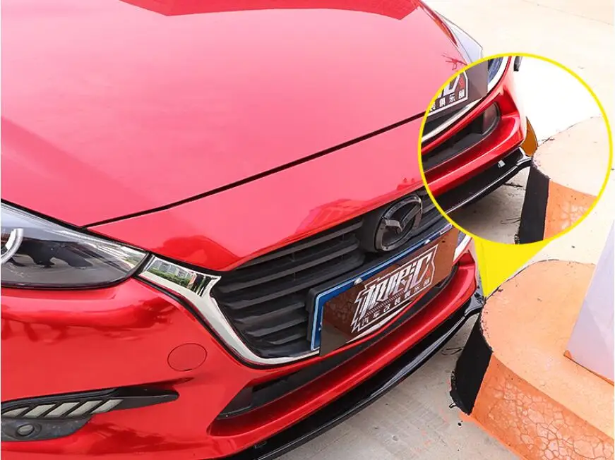 3 шт./компл. ABS/углеродного волокна Автомобиль отдел губ разветвители бампер фартуки чашки закрылки спойлер для Mazda 3 Axela 4-дверный седан
