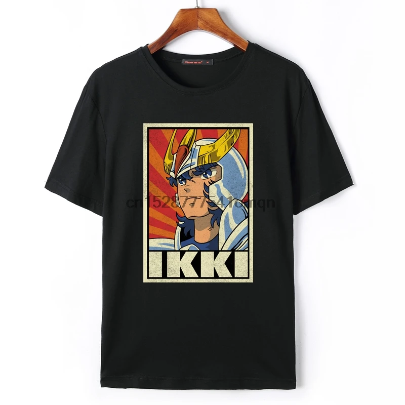 

Japan Anime Saint Seiya T Shirt IKKI Printing Short Sleeve Men Clothes 100% Cotton Crewneck Plus Size Men Clothing Tees