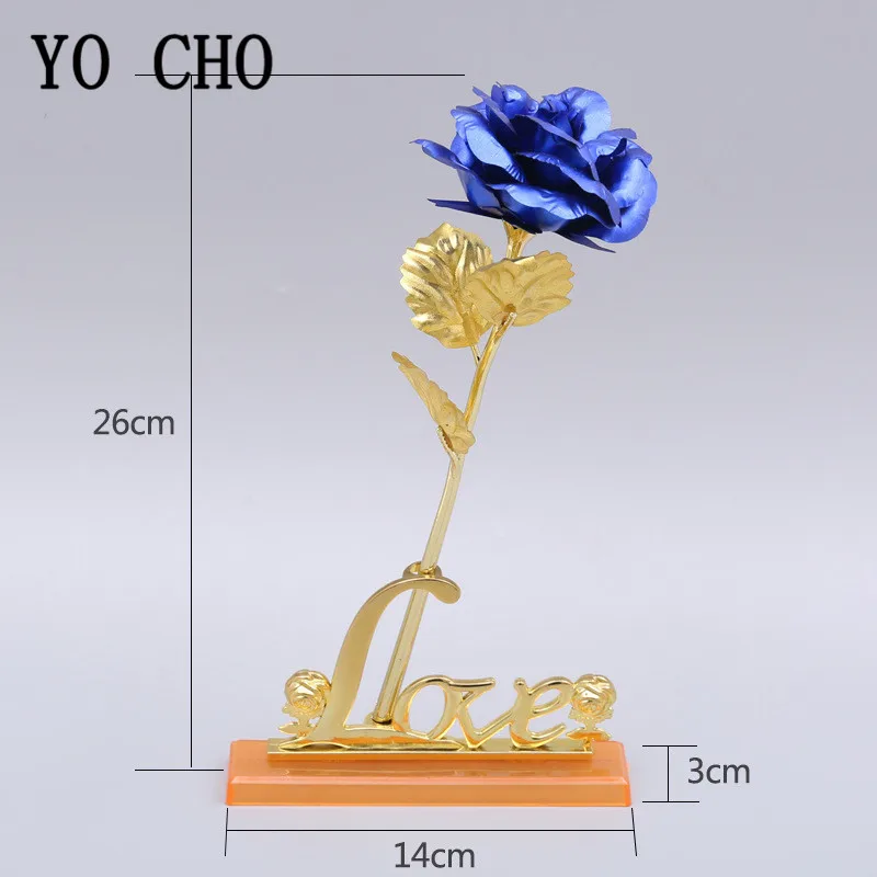 Artificial Plants Artificial Flowers Artificial Rose Artificial Flower Valentine's Day Creative Gift 24K Foil Plated Rose Gold Rose Lasts Forever Love Wedding Decor Lover Lighting Roses Creative Gift