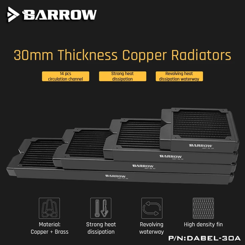 Online Barrow Dabel 30a 360 Kupfer Kühler 30mm Dicke 14 stücke Zirkulation Kanal Geeignet Für 120mm Fans