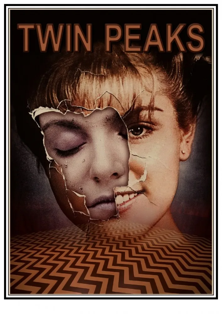 Настенная Клейкая Пленка Twin Peaks ВИНТАЖНЫЙ ПЛАКАТ в стиле ретро из крафт бумаги