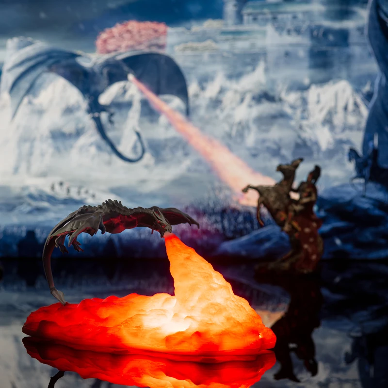 2020 최신 Dropship 3D 인쇄 된 LED 드래곤 램프 집에 대 한 밤 빛으로 달 램프보다 뜨거운 판매 밤 램프 어린이위한 최고의 선물