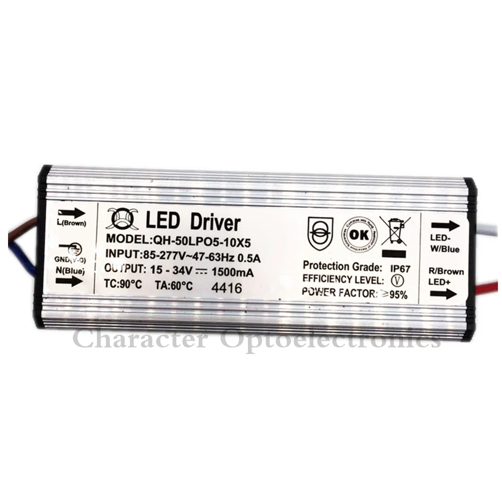 2 шт. высококачественный светодиодный драйвер DC15-34v 50 Вт 1500mA 5-10x5w Светодиодный источник питания водонепроницаемый IP67 прожектор постоянного тока драйвер