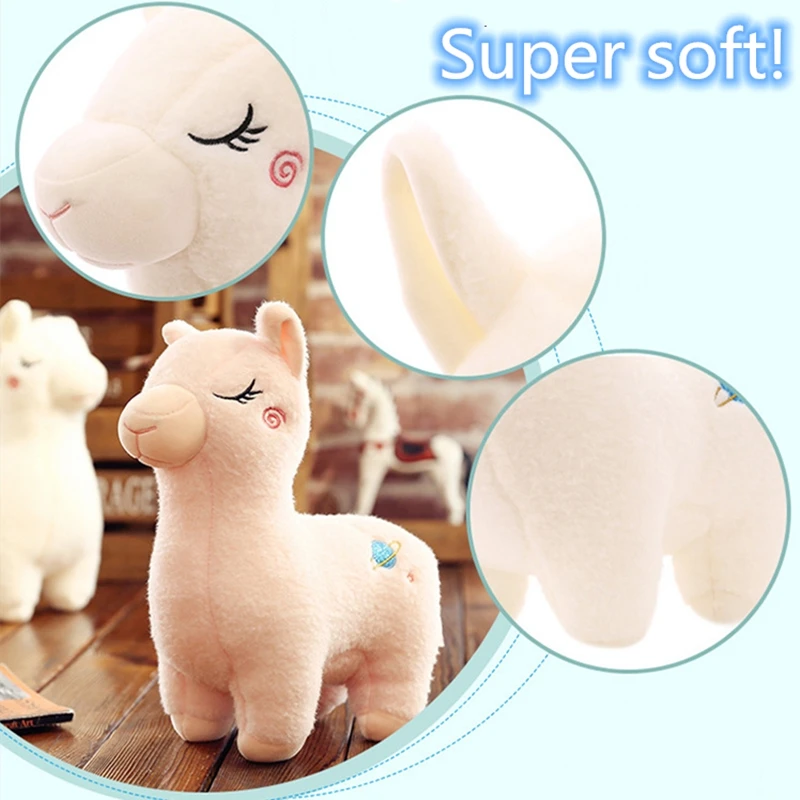 23cm Lovely Alpaca Llama Plush Toy Soft Cotton Alpaca Appease Sleeping Pillow Animal Stuffed Doll Toy Gift for Gilrs Children