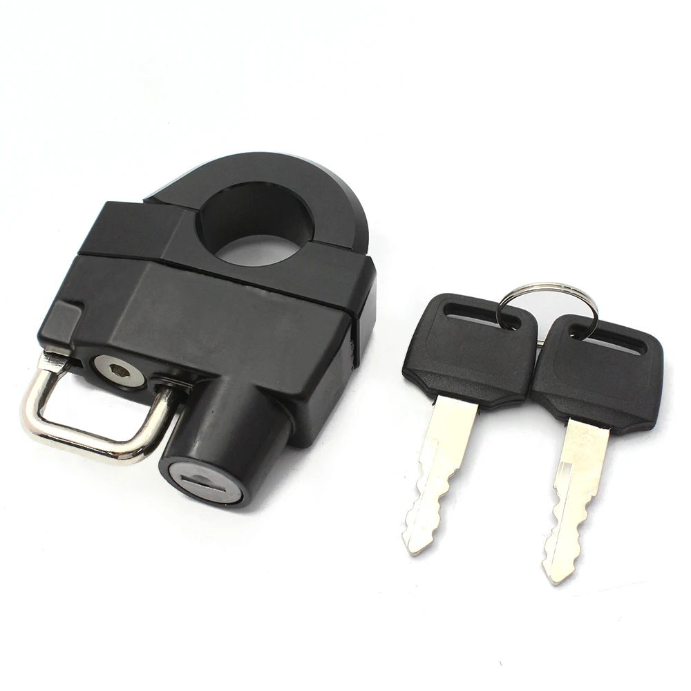 Helmet Lock Keys Handlebar Anti-Theft For Handlebars Crash Bars Or Rear Handle Motorcycle Aluminum Black Universal 25MM black anti theft security disc lock for motorcycle scooter bicycle with 2 keys lock seat aluminum alloy wheel disc brake lock