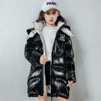 

Baby girl clothes brand coat Children Glossy thicker warm hooded Winter outerwear for girls kids down jackets for girls Y2428
