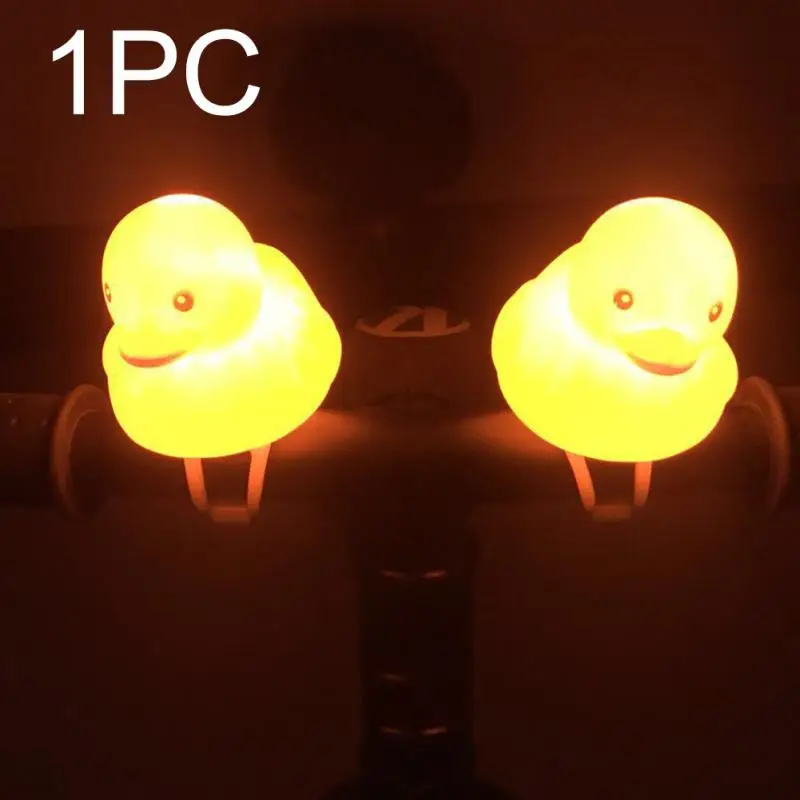 Sale Cartoon Little Yellow Duck Bicycle Head Light Detachable With Bell Duck Road Bike Outdoor Bell Accessories 4