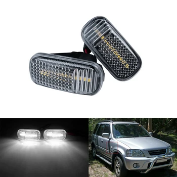 

2Pcs Car Clear Lens LED Side Marker Turn Signal Indicator Light White for Honda Civic Jazz 34301-S5A-013