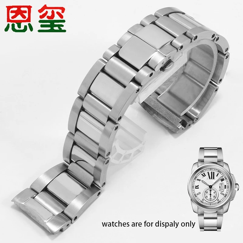 316L нержавеющая сталь Ремешки для наручных часов 23 мм Серебряный наручный браслет
