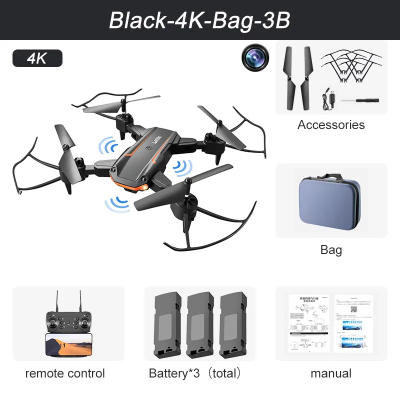 remote control quadcopter with camera Salange KY603 Mini Drone 4K HD Camera Three-way Infrared Obstacle Avoidance Altitude Hold Mode Foldable RC Quadcopter Boy Gifts 3dr solo remote RC Quadcopter