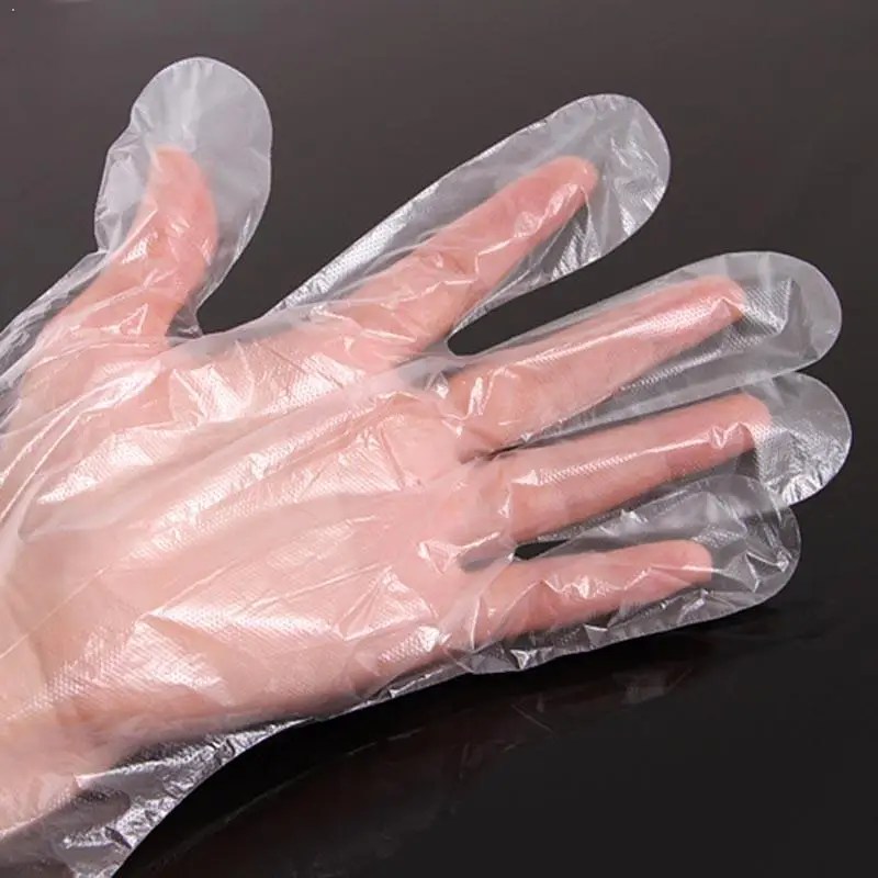 100 шт./пакет фабричные одноразовые перчатки пластиковые пищевые столовая