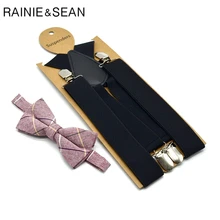 Renie SEAN мужские черные подтяжки, подтяжки для свадьбы, черные подтяжки для мужчин X Back, 4 зажима, платье для взрослых, подтяжки, 120 см* 3,5 см