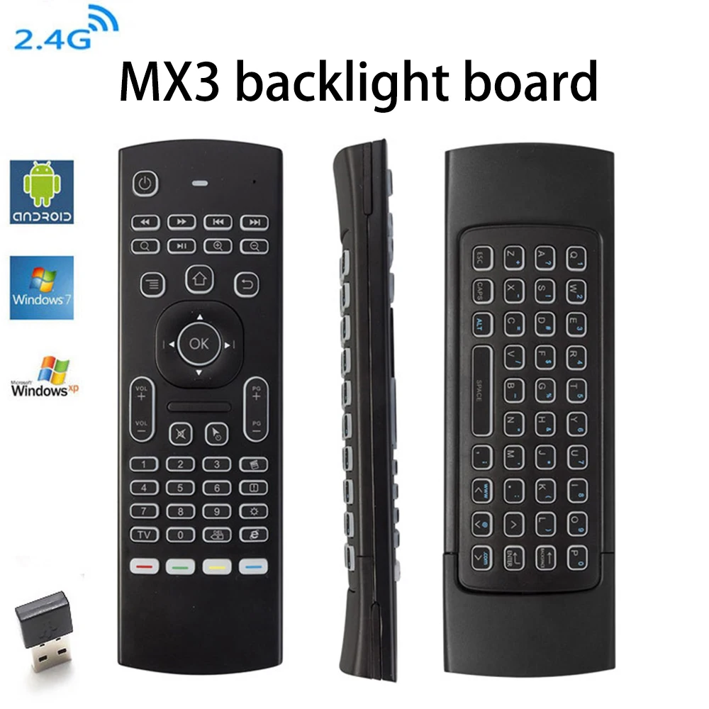 Беспроводная клавиатура MX3 с подсветкой беспроводная Летающая мышь 2 4G воздушная