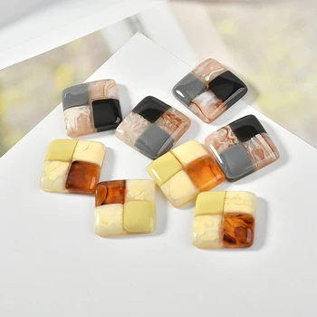 

Advanced cold sensitive and light wind geometry collision color square resin patch diy ear ring ear nail hair accessories
