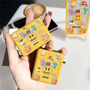 

Fashion Cute Smile Pizza Frame Earphone Case for Apple Airpods 3 2 Headphone Charging Box Soft Cases for Air pods Pro Cover Capa