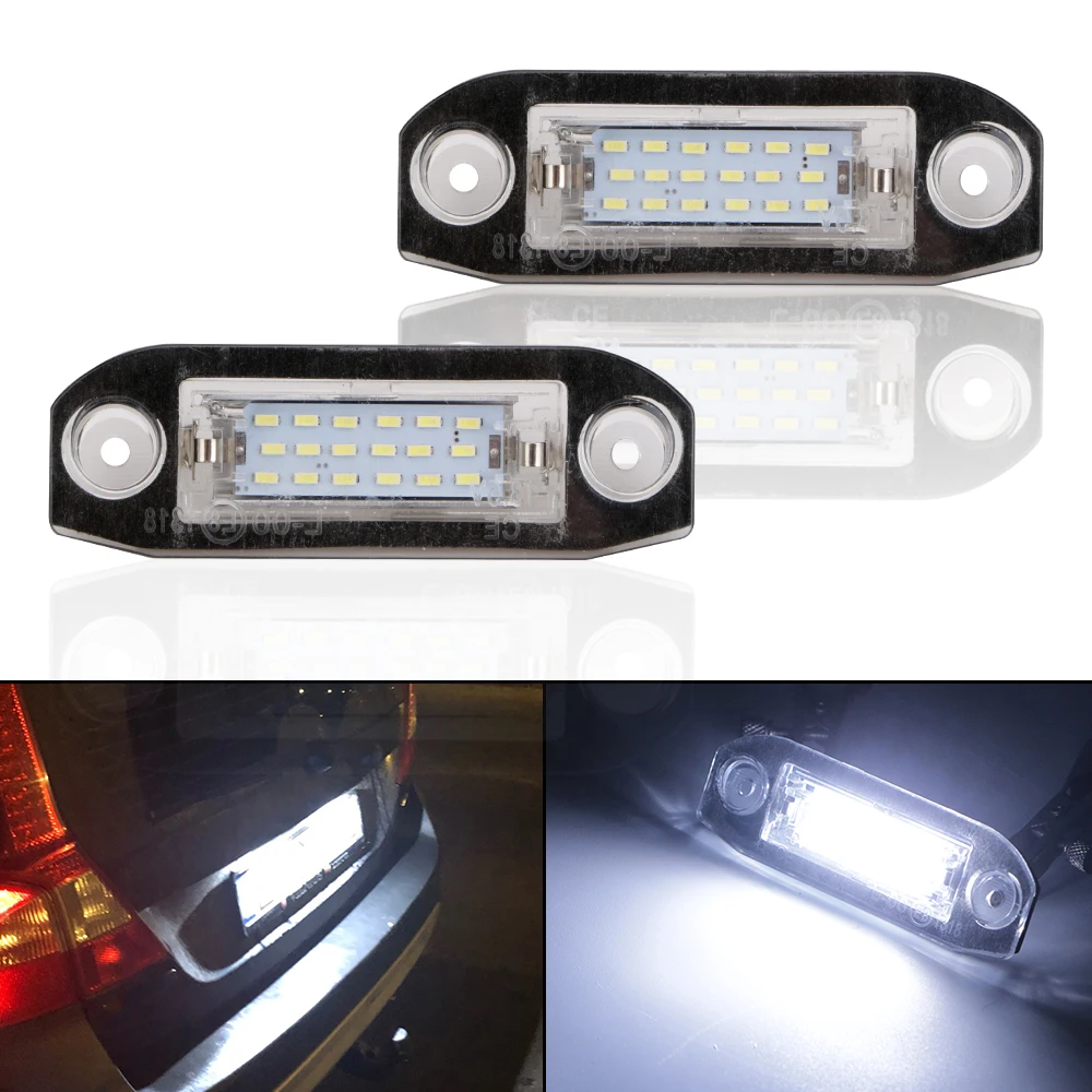 Для Volvo S80 XC90 S40 V60 XC60 S60 C70 V50 XC70 V70 LED Canbus 12 В 2 шт. подсветка номерного знака