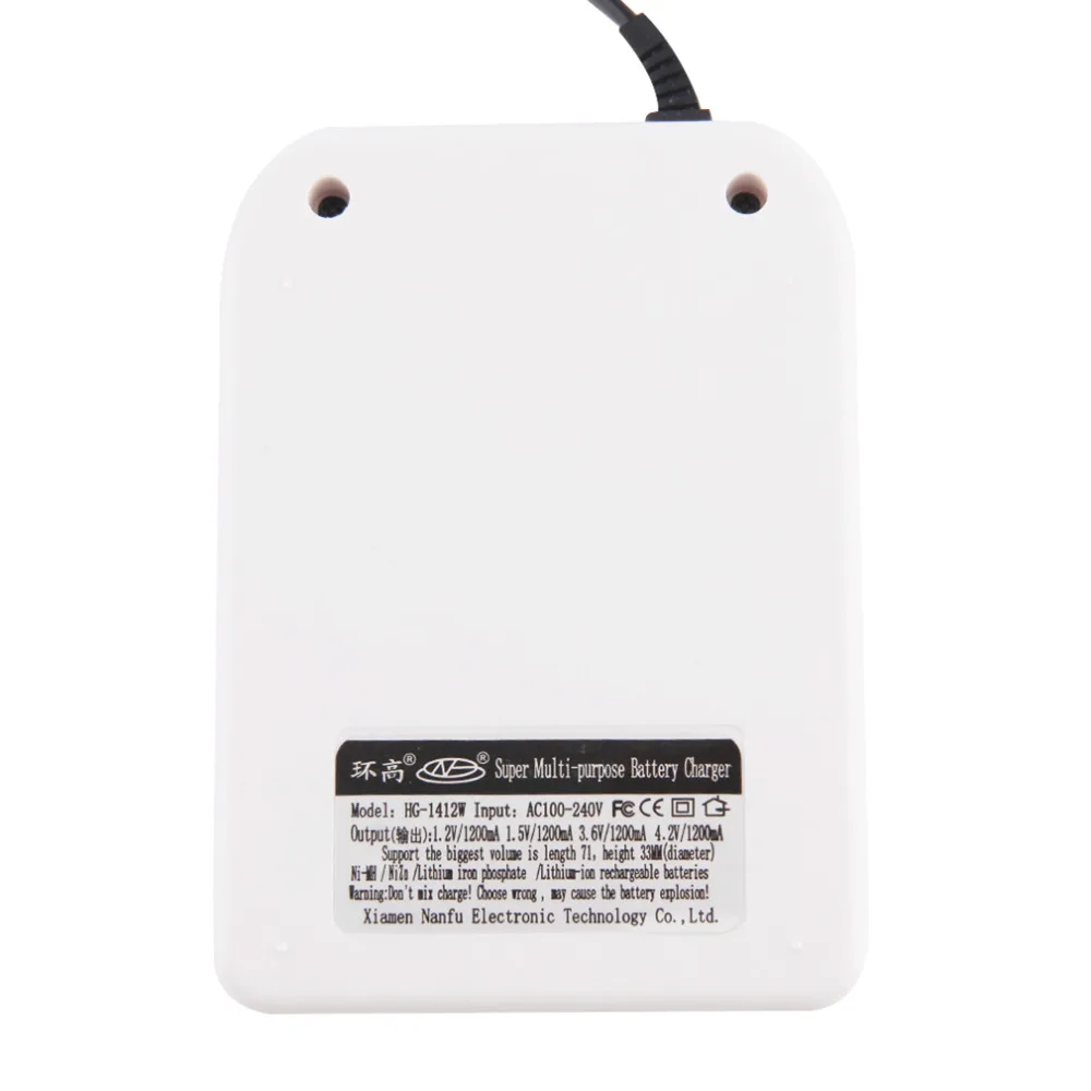 Универсальный 4-слот ЕС/США Plug Ni-MH/Ni Zn/литий-железо-Батарея Зарядное устройство