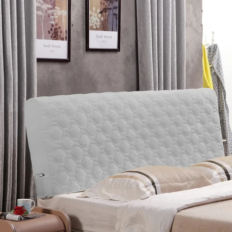 1.2m-2.2m Quilted Head Cover For Bed Decoration Thicken All-Inclusive Headboard Case Bed Back Elastic Dust Protector Cover