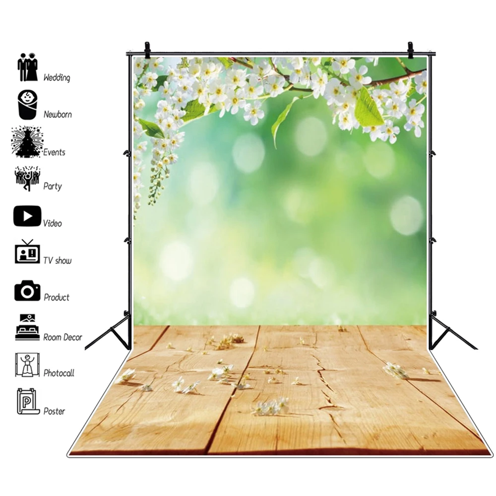 

Easter Spring Flower Wood Board Floor Baby Photography Backdrop Vinyl Photographic Background For Photo Studio Photophone Props