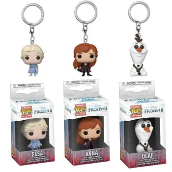 

Funko POP Keychain Disney Princess Elsa Anna Olaf Model Dolls Vinyl Figure Keychain Collection Toys for Children Bag Pendants