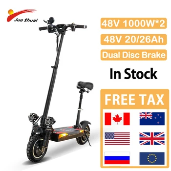 

100KM Long Range Folding Electric Scooter 48V 26Ah Lithium Battery 2000W E Scooter for Adult Electric Skateboard Free Tax