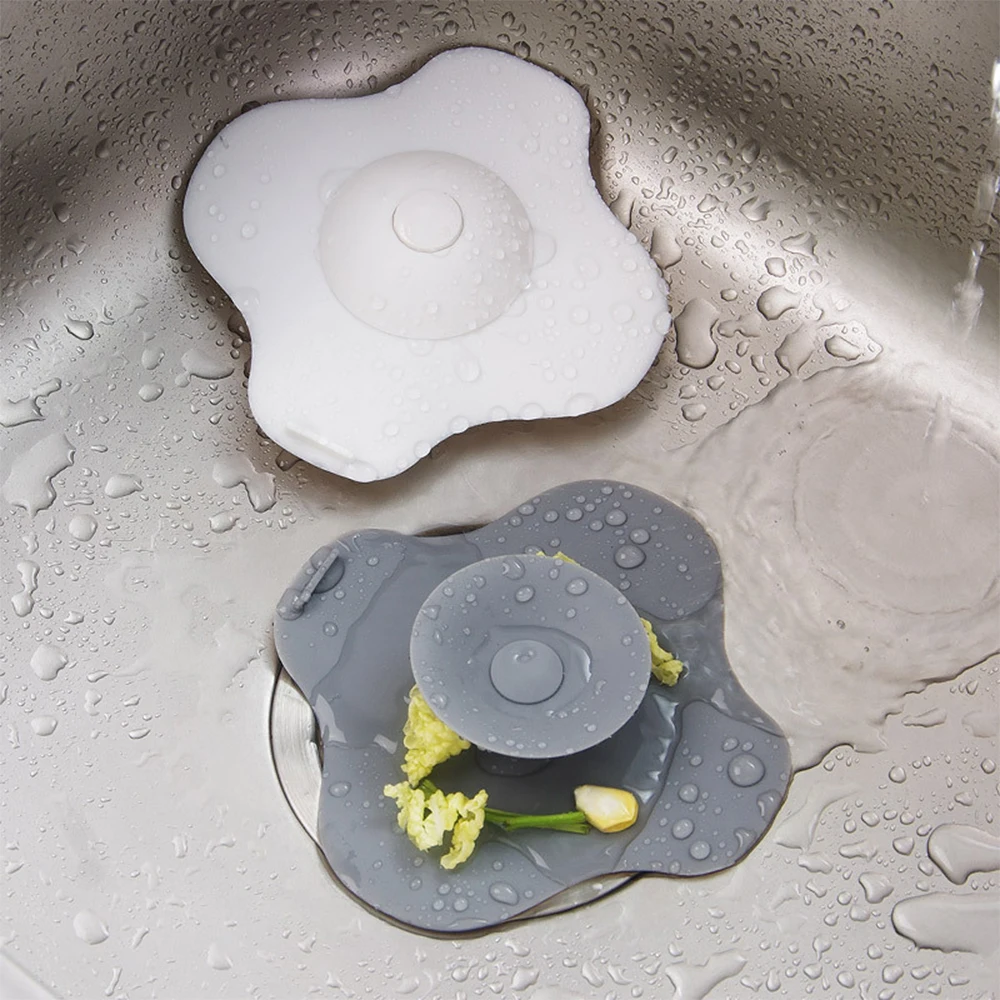 

2019 Bathroom Drain Water Plug Stopper Rubber Circle Silicone Sink Strainer Filter Stopper Floor Drain Hair Kitchen Tool